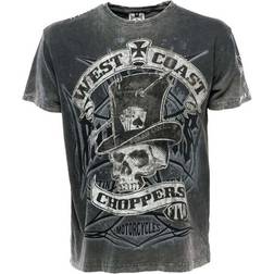 West Coast Choppers Cash Only Short Sleeve T-shirt M - Black/Grey