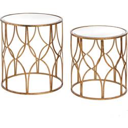 Hill Interiors Lattice Detail Gold Tavolino 56cm 2pcs