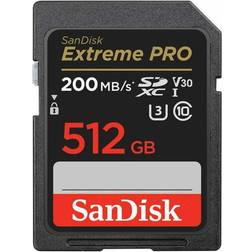 SanDisk SDXC Extreme Pro 512GB 200MB/s UHS-I C10 V30 U3