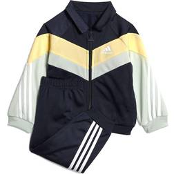 Adidas Infant Future Icons Shiny Tracksuit - Legend Ink/Almost Yellow/Linen Green/White (HM8926)