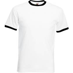 Fruit of the Loom Valueweight Ringer T-shirt Unisex - White/Black