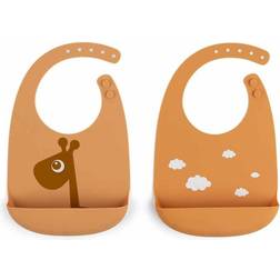 Done by Deer Silicone Bib Raffi Mustard 2-pack