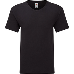 Fruit of the Loom Iconic 150 V Neck T-shirt M - Black