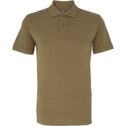 ASQUITH & FOX Men's Plain Short Sleeve Polo Shirt - Khaki