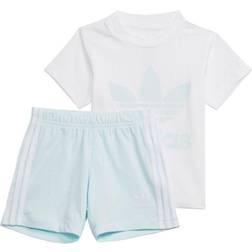 Adidas Trefoil Shorts & Tee Set - White/Almost Blue (HS8868)