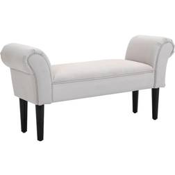 Homcom Upholstered Grey Settee Bench 102x51cm