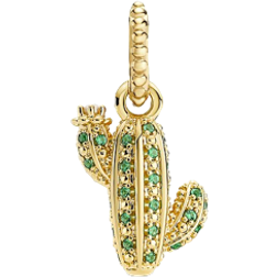 Pandora Sparkling Desert Cactus Pendant - Gold/Pearl/Green