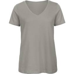 B&C Collection Womens Favourite Organic V-Neck T-shirt - Light Grey