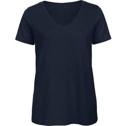 B&C Collection Womens Favourite Organic V-Neck T-shirt - Navy Blue