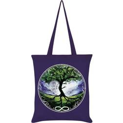 Grindstore Spiritual Tree Of Life Tote Bag - Purple/Green