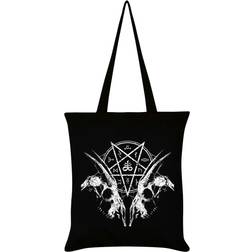 Grindstore Goat Skull Pentagram Tote Bag - Black