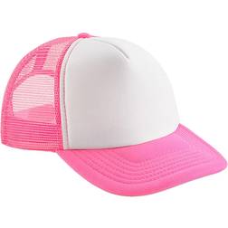 Beechfield Vintage Snapback Trucker Cap - Fluorescent Pink/White