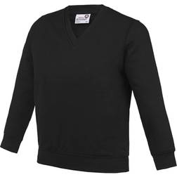 AWDis Kid's Academy V-Neck Sweatshirt - Black (AC003J)