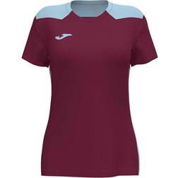 Joma Short Sleeve Women Championship Vi T-shirt - Burgundy/Sky Blue