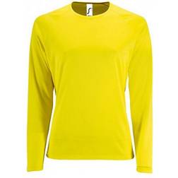 Sol's Womens Sporty Long Sleeve Performance T-shirt - Neon Yellow