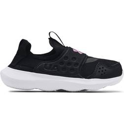 Under Armour Girl's Pre-School Runplay Running - Black/White/Pacific Purple