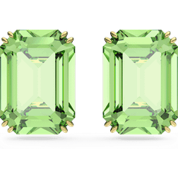 Swarovski Millenia Octagon Cut Stud Earrings - Gold/Green