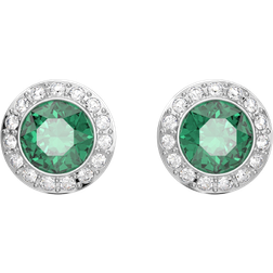 Swarovski Angelic Stud Earrings - Silver/Green/Transparent