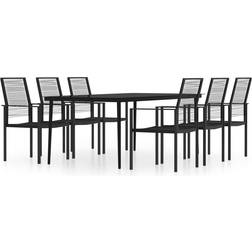 vidaXL 3099207 Essgruppe, 1 Tisch einschl. 6 Stühle