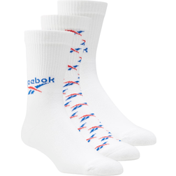 Reebok Classics Fold-Over Crew Socks 3-pack Unisex - White/Vector Blue/Vector Red