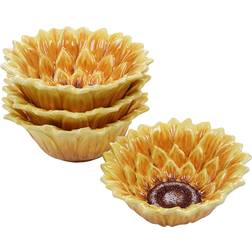 Certified International Sunset Sunflower 3D Dessert Bowl 16.51cm 4pcs 0.414L