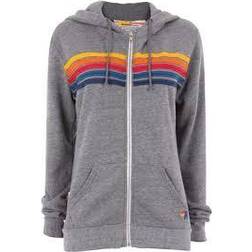 Aviator Nation 5 Stripe Hoodie Unisex - Heather Grey