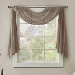 Madison Park Kaylee Solid Crushed Sheer Scarf Window Valance