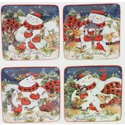 Certified International Magic Of Christmas Santa Dessert Plate 4pcs 15.24cm