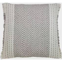 Saro Lifestyle Kantha Stitch Cushion Cover Grey (55.88x55.88cm)