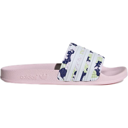 Adidas Junior Adilette Slides - Clear Pink/Cloud White/Almost Lime