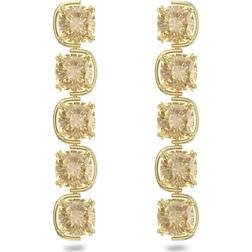 Swarovski Harmonia Cushion Cut Drop Earrings - Gold/Beige