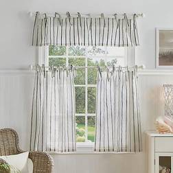 Martha Stewart Sheer Laguna Striped Window Valance & Curtain Set36x54"