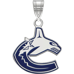 LogoArt Vancouver Canucks Small Pendant - Silver/Blue/White