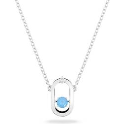 Swarovski Sparkling Dance Oval Necklace - Silver/Blue/Transparent