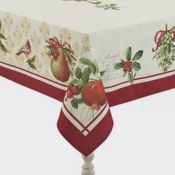 Laural Home Festive Tablecloth Red, Beige (213.36x177.8)