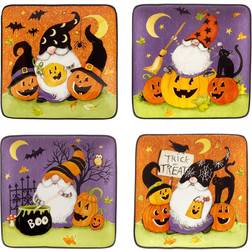 Certified International Halloween Gnomes Dessert Plate 4pcs 15.24cm