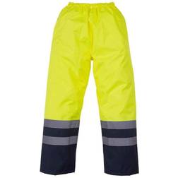 Yoko Unisex Adult Two Tone Hi-Vis Over Trousers (Yellow/Navy)