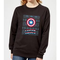 Marvel Captain America Pull de Noël Femme - Noir