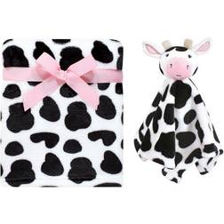 Hudson Plush Blanket with Security Blanket 2-pack Cow