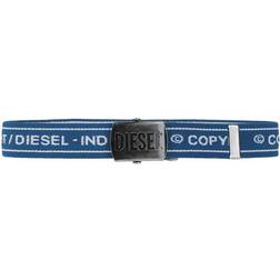 Diesel Ceinture En Cuir Boucle Logo - Gris