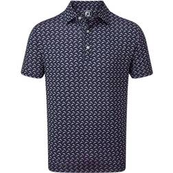 FootJoy Leaping Dolphins Print Lisle Polo Navy/Lavender