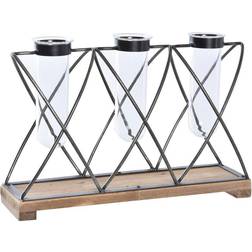 Dkd Home Decor Glas Svart Metall Brun Transparent Cottage (36,5 x 11,5 x 23,5 cm) Vas