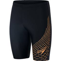 Speedo Medley Logo 7cm Brief Badehose - Schwarz/Grau