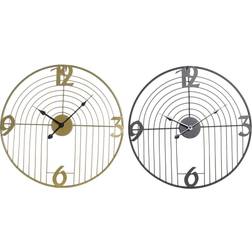 Dkd Home Decor Svart Gyllene Metall (45 x 3 x 45 cm) Väggklocka
