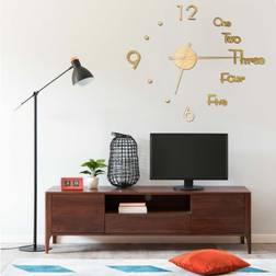 vidaXL 3D modern design guld 100 cm XXL Väggklocka
