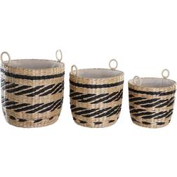 Dkd Home Decor "Korg set Polyester Kolonial Fibrer (38 x 38 x 36 cm) Korg