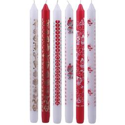 Creativ Company Advent Candles, H: 30 cm, D 22 mm, red, white, 24 pc/ 1 box Advent Candle