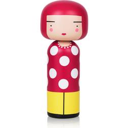 Lucie Kaas Dot Kokeshi Doll in Pink/White/Ivory, Size Large: 8.5" H Figurine