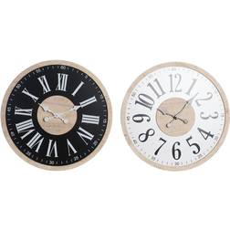 Dkd Home Decor Svart MDF Vit (60 x 4,5 x 60 cm) Väggklocka 60cm