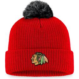 Fanatics Chicago Blackhawks Team Cuffed Knit Beanie with Pom